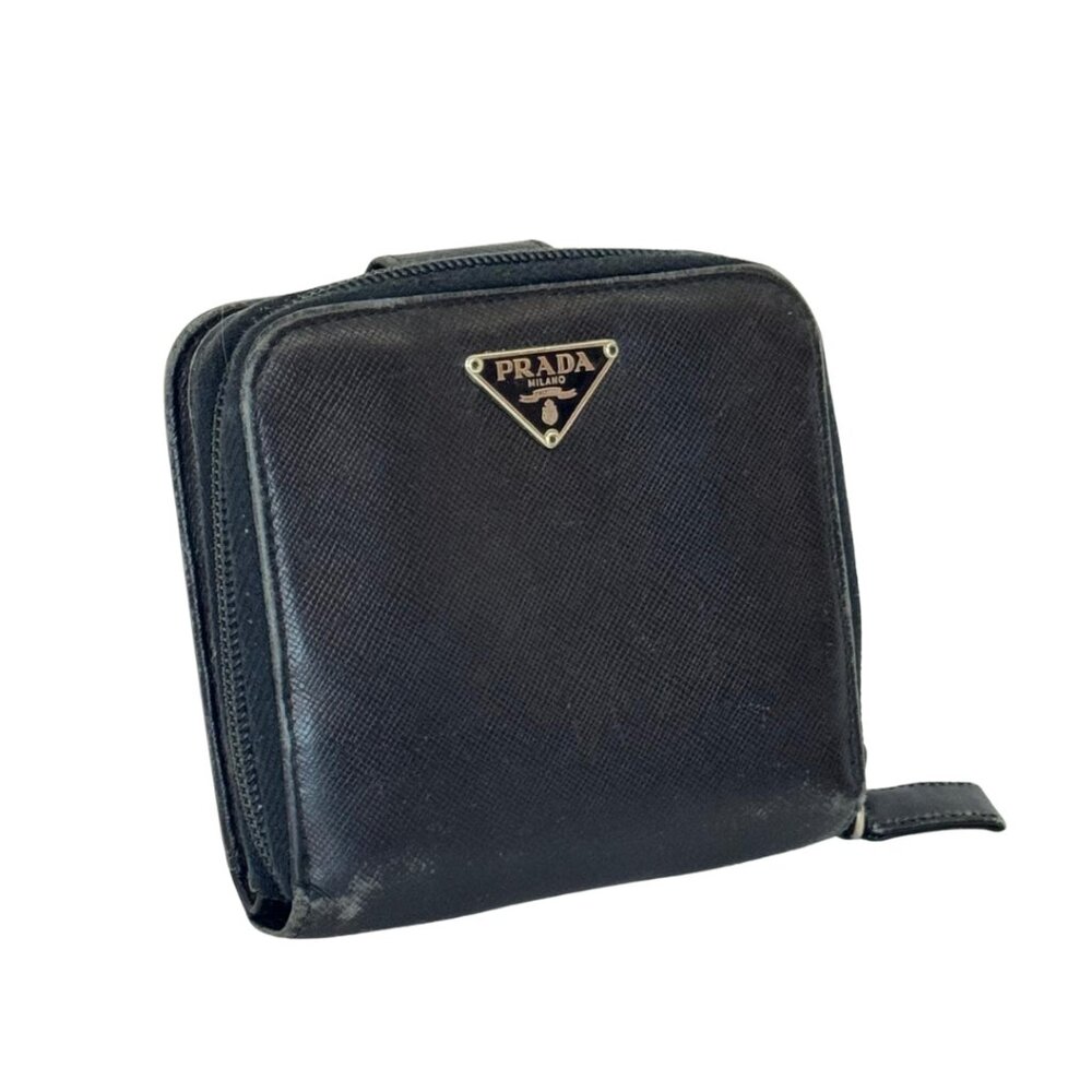 PRADA Black Saffiano Leather Wallet